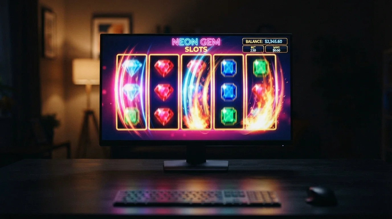 Colourful online pokie reels mid-spin on a desktop screen with a BCH balance displayed