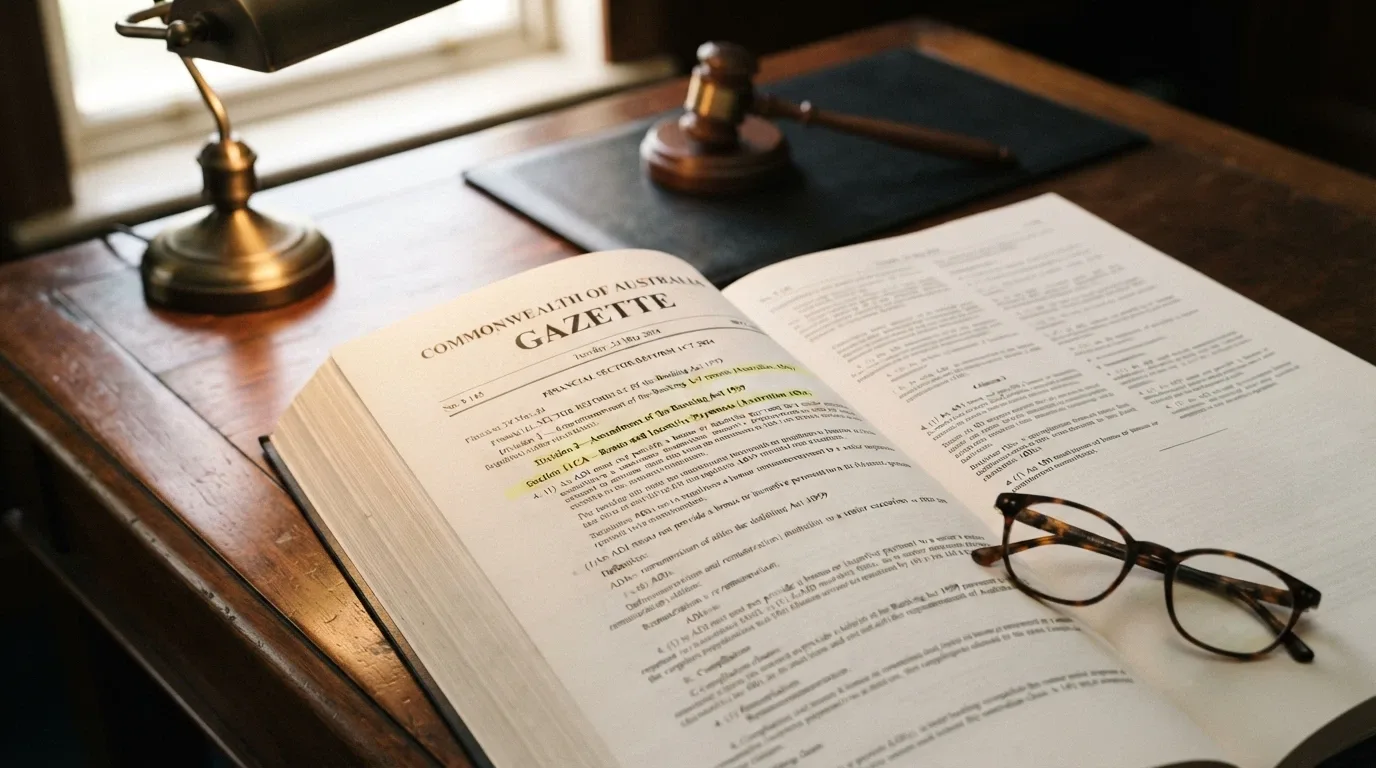 A close-up of Australian legislative text with relevant sections highlighted