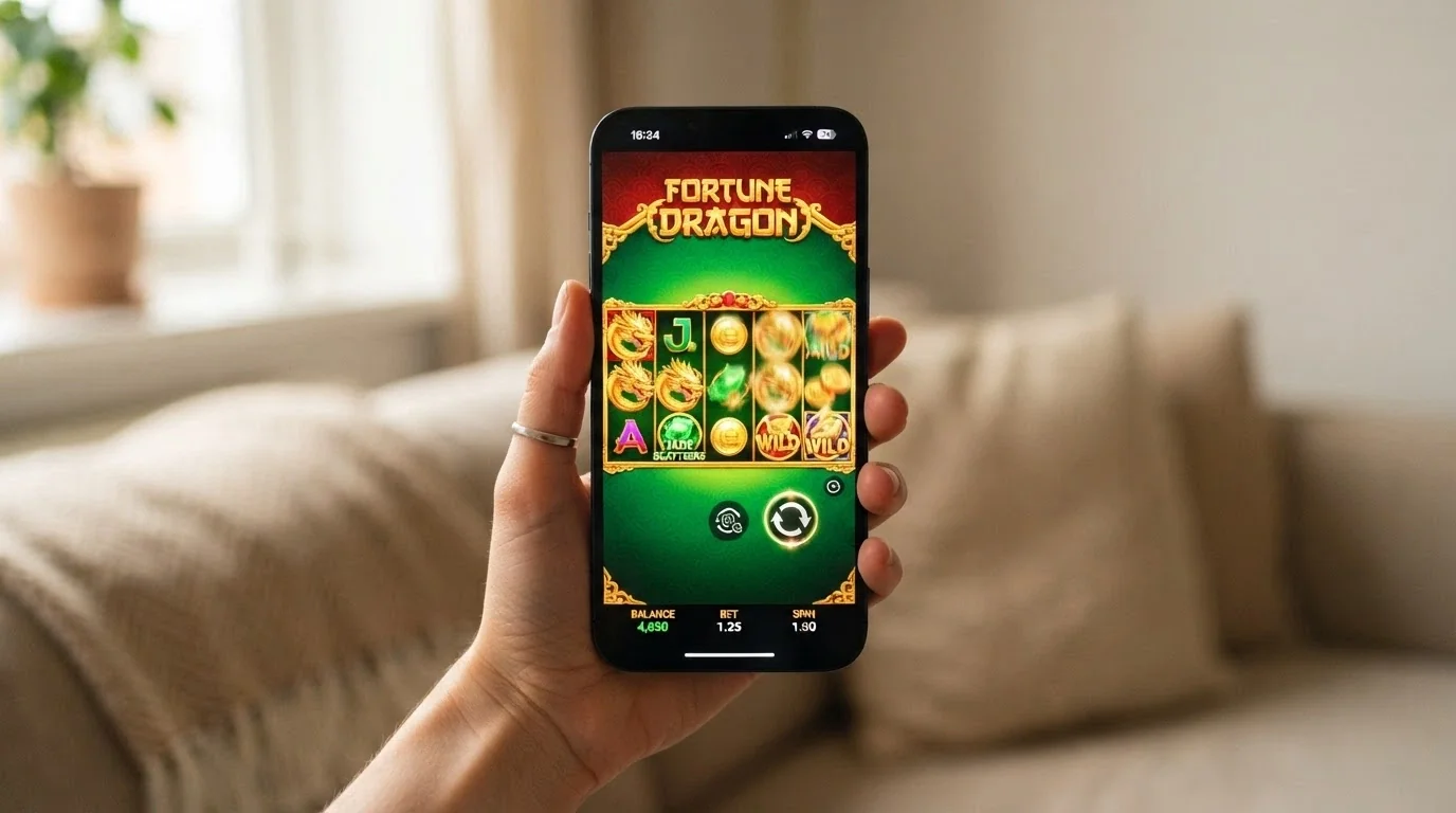 A 1spin4win slot running in a mobile browser on a smartphone held in portrait orientation