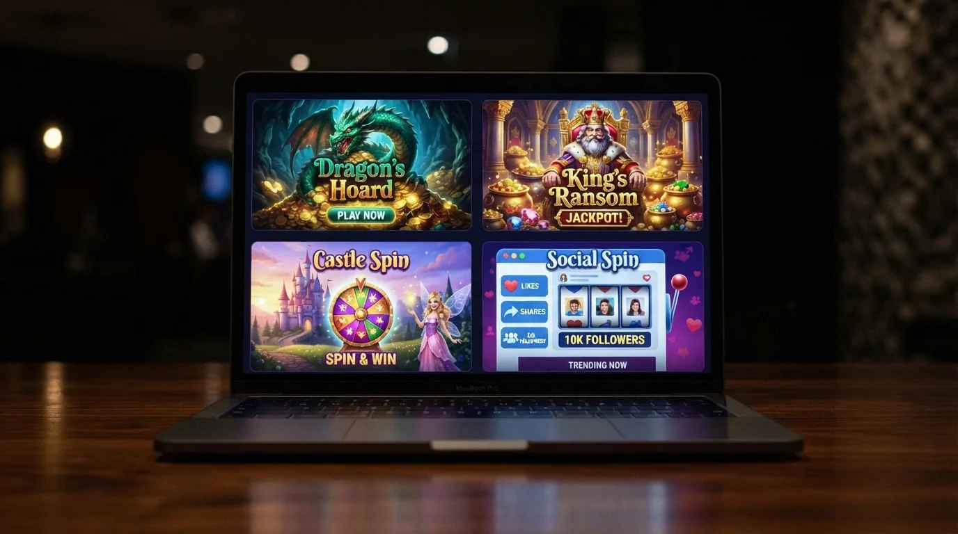 New 2026 Betsoft pokie title artwork including Coins of Dragon and 3 Pots of Olympus