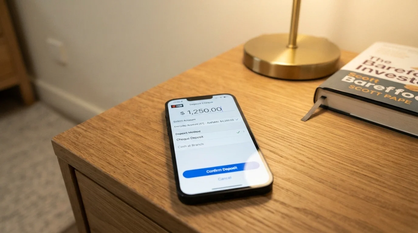 A smartphone showing a banking screen with PayID as the selected deposit method, the Osko logo visible, Australian dollar amount entered