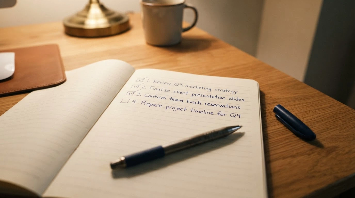 A notepad with a handwritten checklist: “Check the licence,” “Read the bonus terms,” “Test the withdrawal,” “Know the BetStop gap”