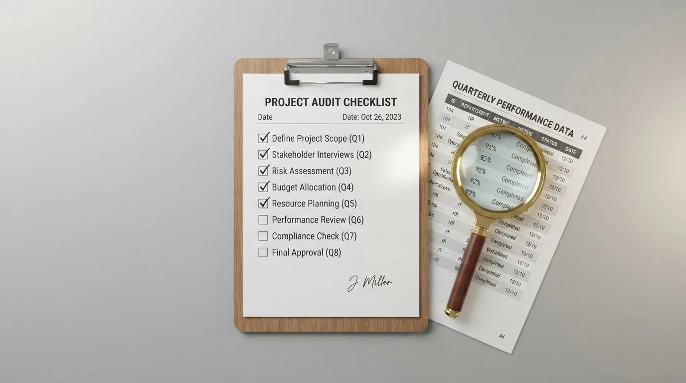 Checklist and magnifying glass over casino licensing documents and ACMA enforcement records